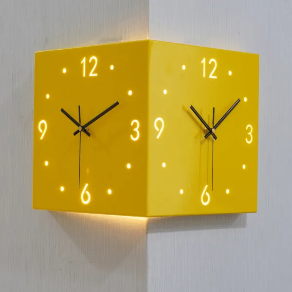 corner wall clock double sided wall clock living room creative simple decor - Image 8