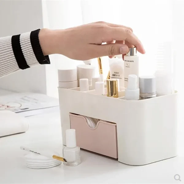 Double Layer Plastic Makeup Organizers Storage Box Cosmetic Drawers Jewelry Display Box Case Desktop Container Boxes Organizer - Image 5