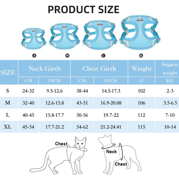 Dog Harness Leash Set for Small Medium Dog Cat Chest Strap Reflective Dog Clothes Vest Set Chihuahua Outdoor Walking Pet Supplie - Image 7