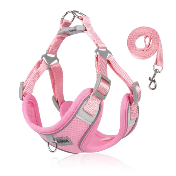 Dog Harness Leash Set for Small Medium Dog Cat Chest Strap Reflective Dog Clothes Vest Set Chihuahua Outdoor Walking Pet Supplie - Image 3