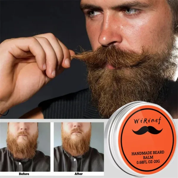 Natural Beard Balm Wax Man Beard Growth Oil Moisturizing Smoothing Dashing Gentlemen Beard Styling Professional Care Cream - Image 4