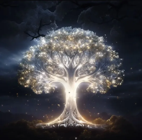 Fantasy White Tree Of Life Poster Prints For Living Room Home Decor Abstract Mythic Life Tree Canvas Painting Wall Art Aesthetic