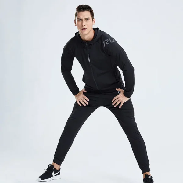 Quick Dry Men's Running Jacket Training Sportswear Set Gym Fitness Compression Sport Suit Jogging Tight Sportswear Clothes Male - Image 4
