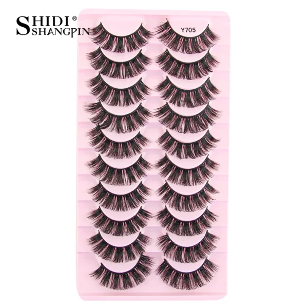 SHIDISHANGPIN 5/10Pairs False Lashes Cat Eye Eyelashes Eyelash Extension 3D Mink Half Lashes Natural Makeup faux Cils maquiagem - Image 35