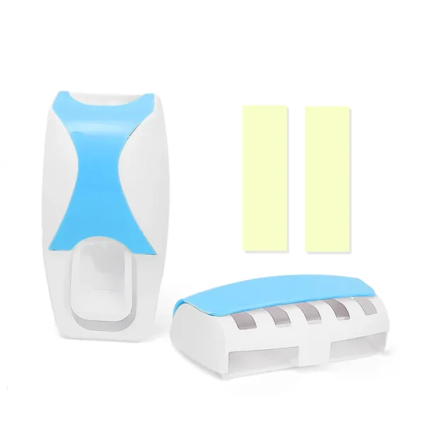 Toothbrush Holder with Automatic Toothpaste Dispenser Wall Mounted Toothbrush Razor Storage Rack Bathroom Toothpaste Squeezer - Image 5