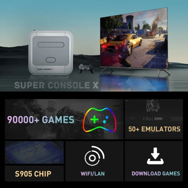 KINHANK Game Box Super Console X Retro Video Game Console Support 90000 Games 50 Emulators for PS1/PSP/MAME/DC with Controllers - Image 3