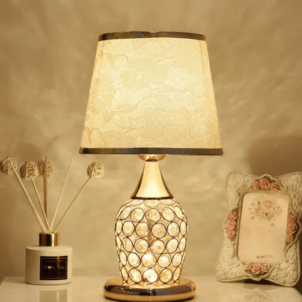 European-Style Crystal Table Lamp Ins Simple Modern Bedroom Warm Romantic Fashion Creative Decorative Bedside Lamp - Image 5