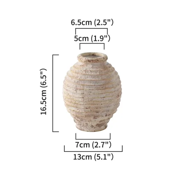 Retro Nostalgic Rough Clay Pottery Vase 21.5CM Room Decoration Vases Vintage Handmade Style Home Decor Items - Image 6
