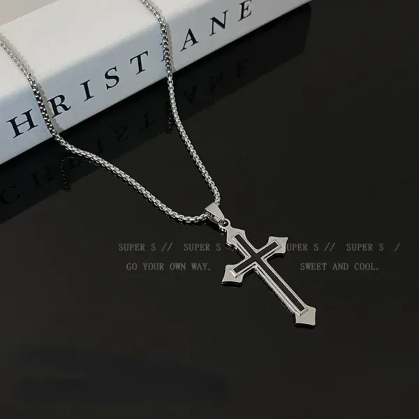 Titanium Steel Cross Necklace - Image 3