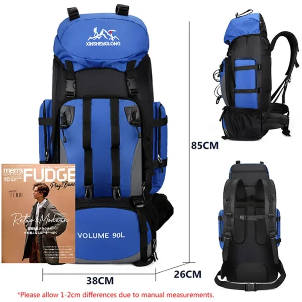 90L Waterproof Hiking Camping Backpack Trekking Bag Rucksack Large Capacity Travel Outdoor Sports Bags Camping Equipment Men - Image 14