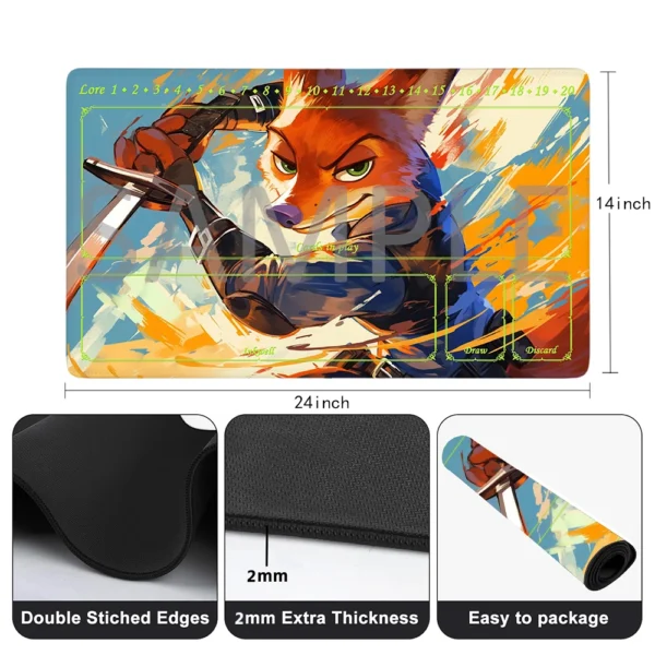 Lorcana Playmat Free Storage Bag Size 24X14IN Trading Card Game Protective Mats Scratch-Resistant Durable Mouse Pad 14 - Image 9
