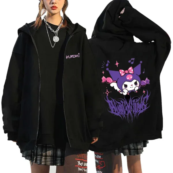 Essential Hoodies Women's Sale Cardigan Zipper Hoodies Sanrio Hello Kitty Kuromi Long Sleeve Women's Autumn and Winter Sweatshir - Image 4
