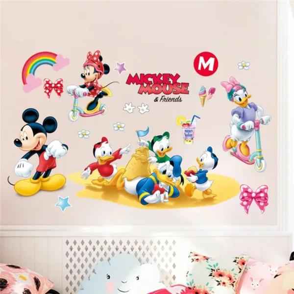 Cartoon Disney Mickey Mouse Minnie Baby Sleep Wall Sticker For Kids Room Decoration Wallpaper Cute Self-Adhesive DIY Mural Decal - Image 9