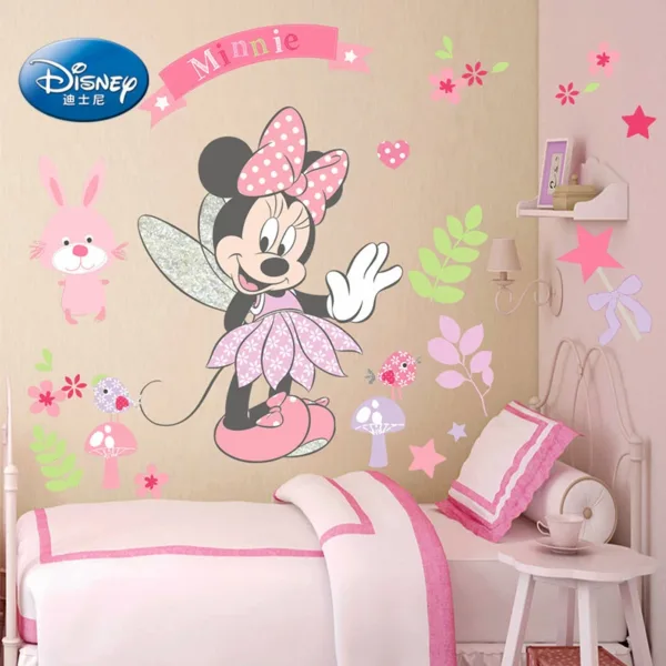 Cartoon Disney Mickey Mouse Minnie Baby Sleep Wall Sticker For Kids Room Decoration Wallpaper Cute Self-Adhesive DIY Mural Decal - Image 19