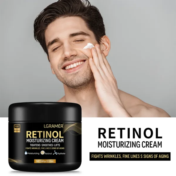 Men Retinol Face Cream Remove Wrinkle Firming Lifting Whitening Brightening Moisturizing Facial Skin Beauty Care 60g - Image 6