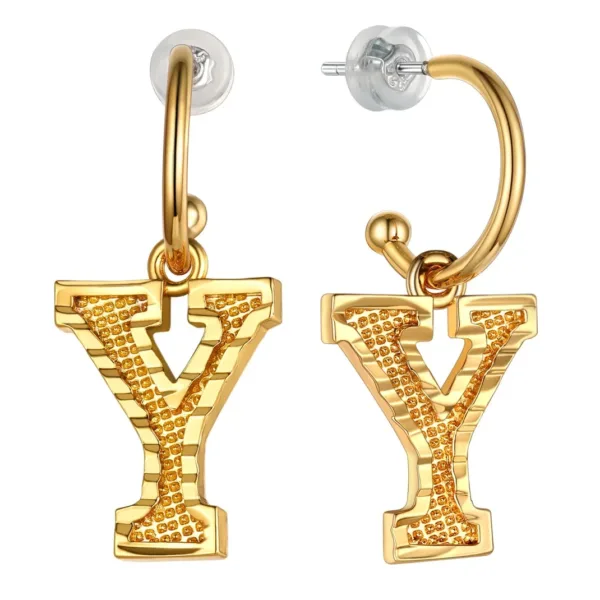 Vintage Gold Alphabet Earrings - Image 25