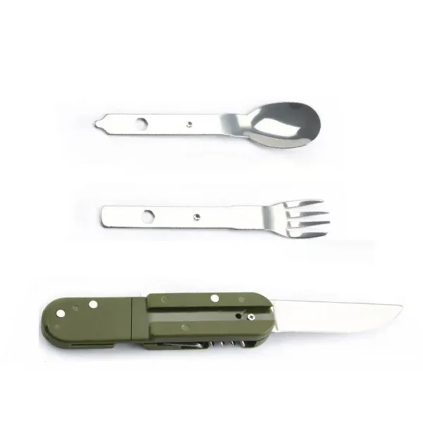 Fork and Spoon Camping Supplies Portable Dinner Set Stainless Steel Outdoor Tableware Folding Knife Equipment Cookware Hiking - Image 7