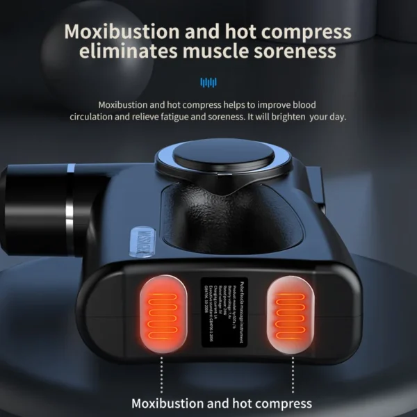 Square Massage Gun High Frequency Hot Compress Pulse Deep Tissue Body Vibrato Fascia Gun Sport Fitness Relax Muscle Massager - Image 12