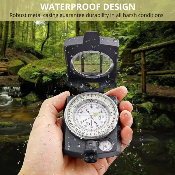 Multifunction Military Compass Pocket Metal Sighting Grey Camping Survival Built-in Bubble Level for Hiking Climbing Biking - Image 6