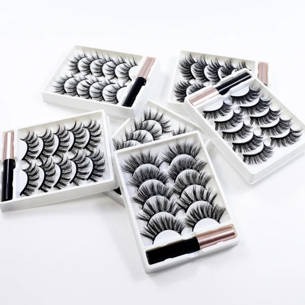 REDSIREN 5Pairs Magnetic Eyelashes With Eyeliner Reusable Thick Natural Eye Lashes New 5Piece Magnet False Eyelashes - Image 7