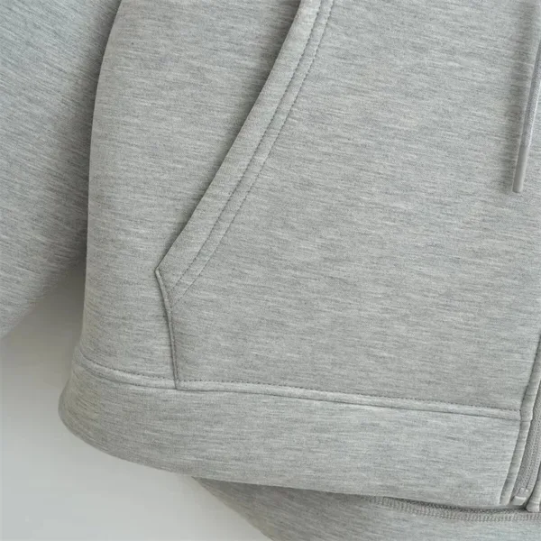 Winter New Women's Zipper Hoodie High Street Unisex style Double Pockets Oversize Loose Sweatshirts Outerwear Top - Image 9