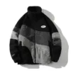 Hip Hop Winter Fleece Fluffy Jacket Streetwear Harajuku Fuzzy Zipper Coat Men Autumn Solid Color Men Lamb Fleece Winter Jackets - Image 2
