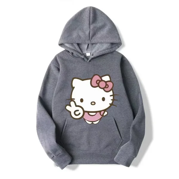2024 New Hello Kitty Cartoon Family Women Hoodie Cartoon Anime Men Pullover 2024 New Spring Autumn Couple Sweatshirt Clothes Top - Image 8