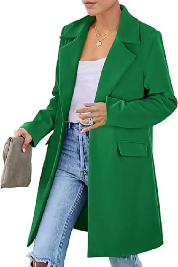 Women's Jacket Wool & Blends Winter Coat Long Outerwears Female Coats Double Breasted Women's Clothes Turn-down Collar - Image 4