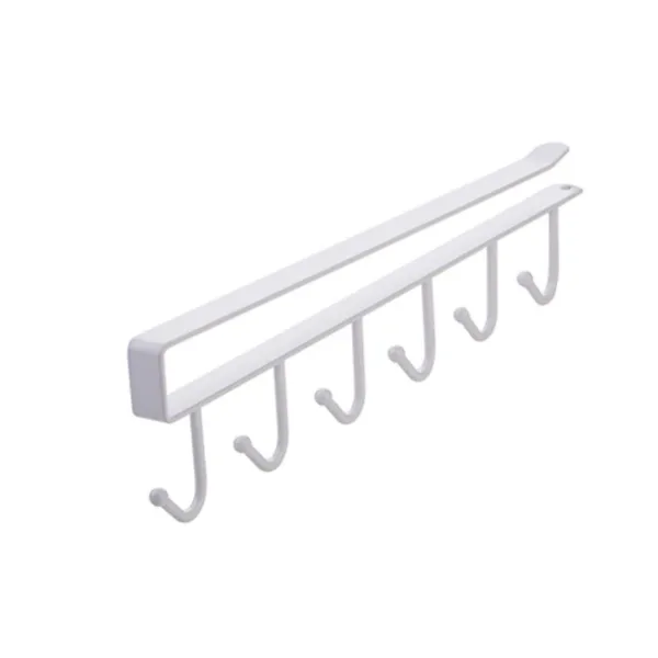 Kitchen Iron Art Seamless Nail Free Hooks Multi Row Cabinet Storage Hooks Storage of Kitchen Cabinet Wall Shelf Storage Rack - Image 3
