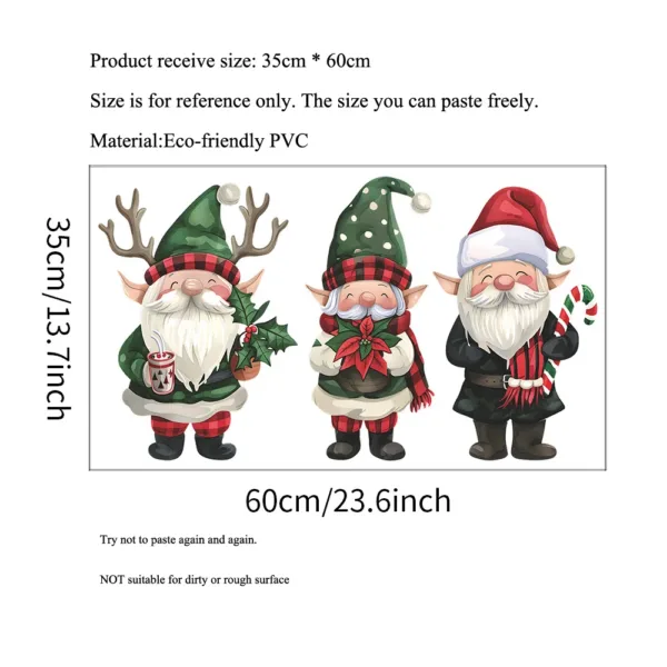 Cartoon Christmas Dwarfs Wall Stickers For New Year Room Background Decor Mural Christmas Home Decoration Self-adhesive Decals - Image 2