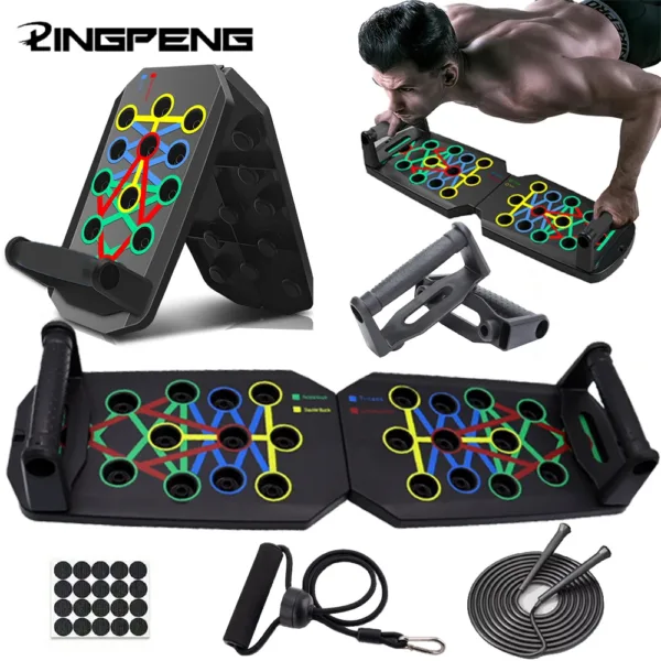 Portable Multifunctional Push-up Board Set With Handles Foldable Fitness Equipment For Chest Abdomen Arms And Back Training - Image 9