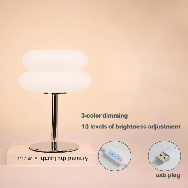 Bauhaus retro table lamp plastic lamps bedroom bedside living room Nordic mushroom lamp 9-level brightness dimming ambient light - Image 4