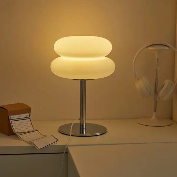Bauhaus retro table lamp plastic lamps bedroom bedside living room Nordic mushroom lamp 9-level brightness dimming ambient light - Image 5