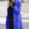 Wool Blend Women's Coat Outerwears Winter Warm Female Jackets Single Breasted Turn-down Collar Long Women's Clothes - Image 6