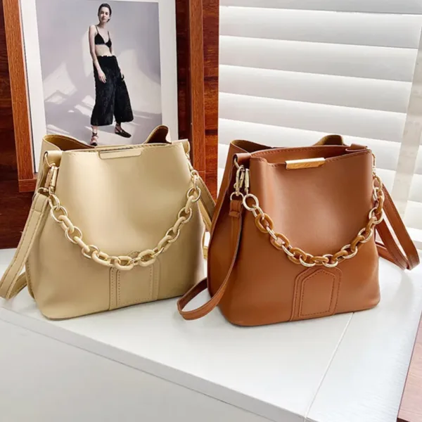 Chain Leather Shoulder Bag - Image 2