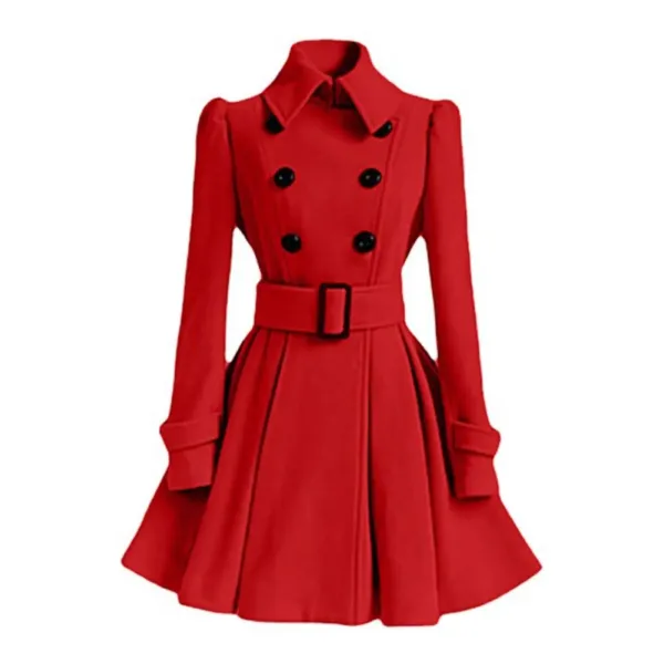 S-XXL New Fashion Classic Winter Thick Coat Europe Belt Buckle Trench Coats Double Breasted Outerwear Casual Ladies Dress Coats - Image 6