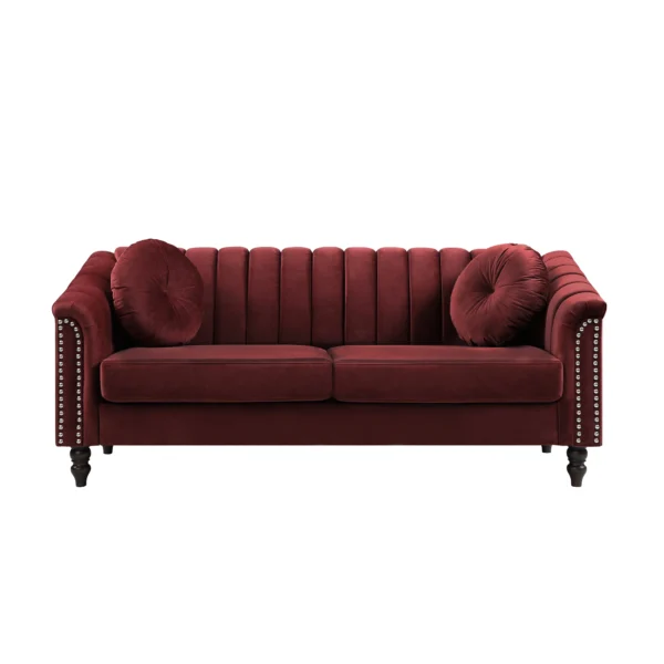 Sofas Red Microfiber 3-Piece Couch Living Room Sofa Set Couch Set Living Room Furniture Nordic Sofa Bed Elegant and Comfortable - Image 2