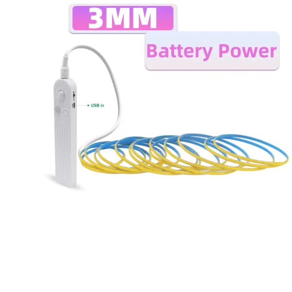 5V USB COB LED Strip Light with Human Sensor Battery Box 3mm 5mm 8mm Flexible COB Lights 320LEDs High Density Linear Lighting - Image 7