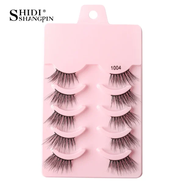 SHIDISHANGPIN 5/10Pairs False Lashes Cat Eye Eyelashes Eyelash Extension 3D Mink Half Lashes Natural Makeup faux Cils maquiagem - Image 38