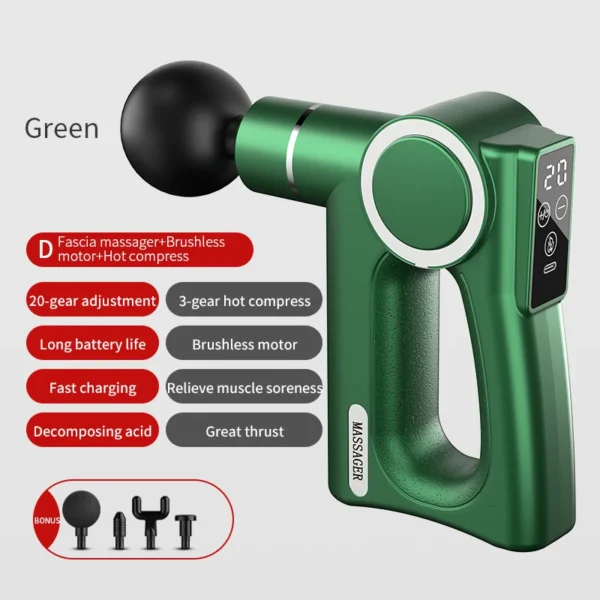 Square Massage Gun High Frequency Hot Compress Pulse Deep Tissue Body Vibrato Fascia Gun Sport Fitness Relax Muscle Massager - Image 9