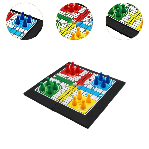 Ludo Game Set Strategy Game Parent Child Interaction with Foldable Board Travel Family Game for Teens Kids Children Party Toy - Image 7