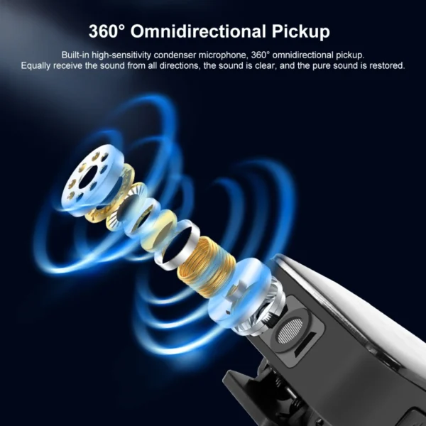 PULUZ Wireless Lavalier Lapel Condenser Microphone for iPhone Type C Android Smartphone Camera PC Gaming YouTube Broadcast Vlog - Image 5