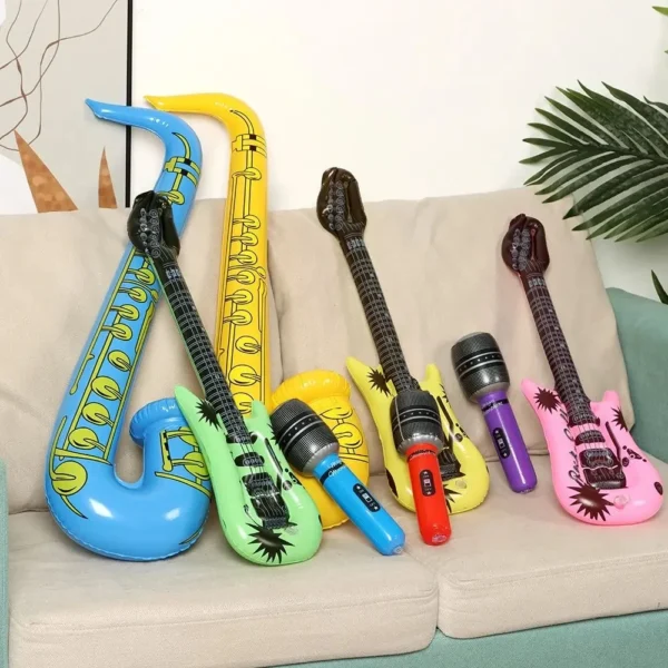 12Pcs Inflatable Instruments Toy Music Balloons Set Simulation Instrument Guitars Saxophones Microphones Party Toy Children Toys - Image 3