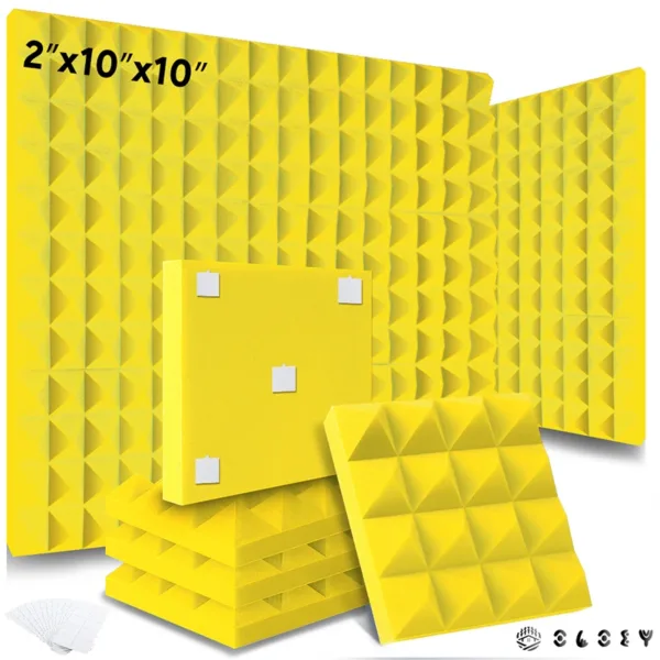 Studio Monitor Acoustic 6/12/24 Pcs, Soundproof Foam Panel Sound Proof Insulation For Wall Room, Pyramid Acoustic Foam Panels - Image 12
