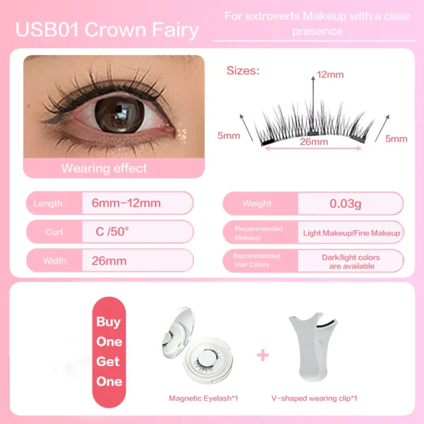 PRAECLARUS 2Pairs Reusable Magnetic Lashes No Glue Needed Professional Premium 3D Magnetic Eyelash 3-Step Press On False Eyelash - Image 8