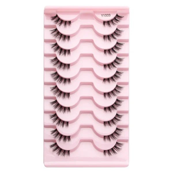 SHIDISHANGPIN 5/10Pairs False Lashes Cat Eye Eyelashes Eyelash Extension 3D Mink Half Lashes Natural Makeup faux Cils maquiagem - Image 46