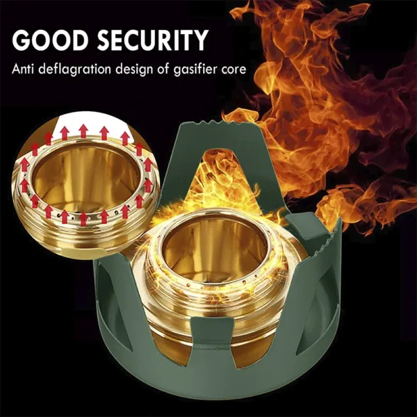 Portable Mini Spirit Burner Alcohol Stove Ultralight Brass Camping Cooking Stove for Outdoor Backpacking Hiking Camping Furnace - Image 5
