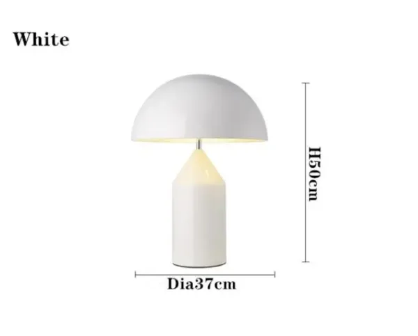 Electroplating Nordic Black White Gold Mushroom Table Lamp for Desk Living Dining Room Bedroom Bedside Metal LED Desktop Decorat - Image 2