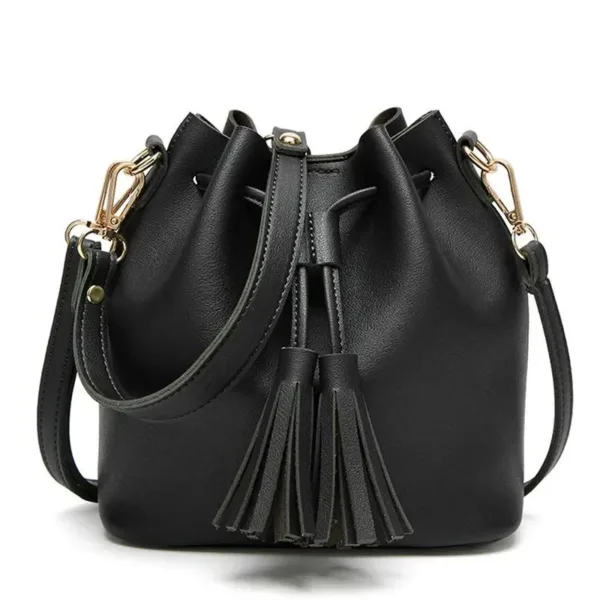 Elegant PU Leather Bucket Bag - Image 7