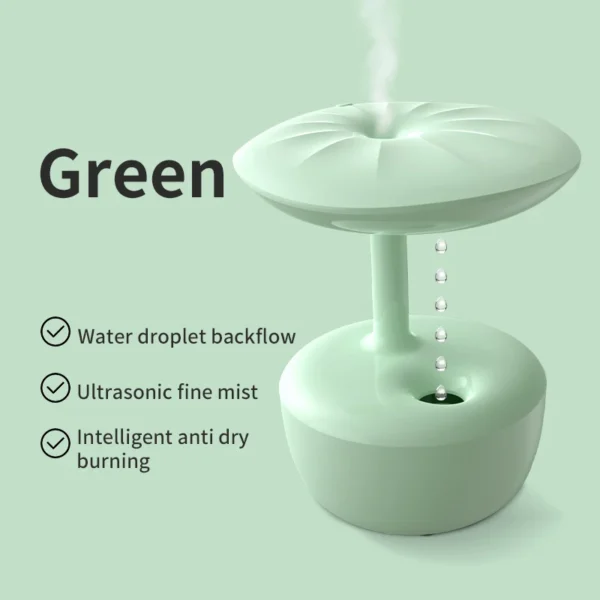 Air Humidifier Anti-Gravity Ultrasonic Cool Mist Maker Night Light Weightless Sprayer with LED Night Light Water Droplet - Image 4